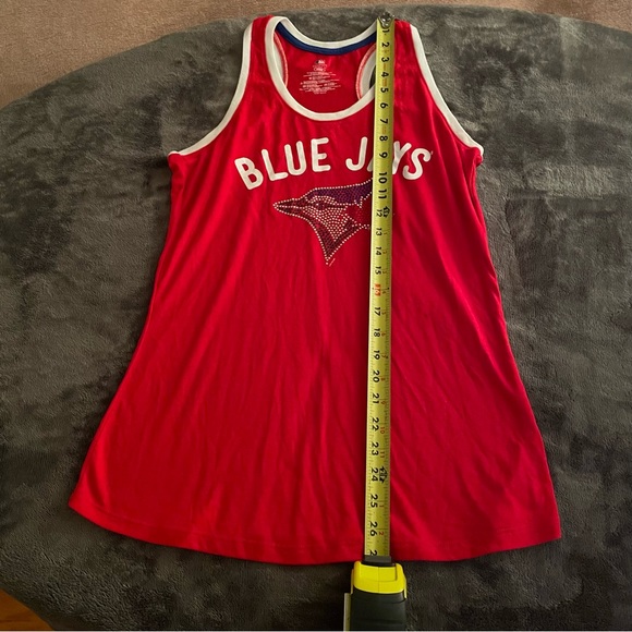 Authentic Toronto Blue Jays Dazzeled Logo Tank Top - Red - Picture 4 of 8